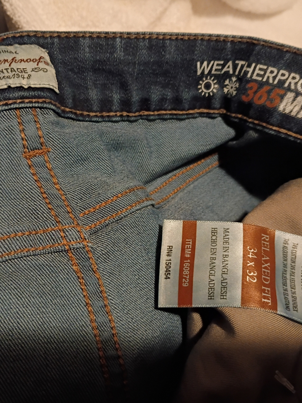 Weatherproof 365 Men's Relaxed Fit Blue Jeans